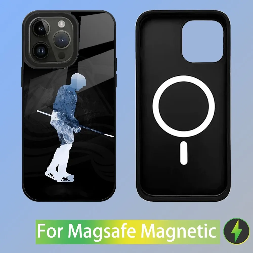 Чехол для телефона хоккея с хоккеем и льдом iPhone 15 14 13 12 11 Plus Pro Max Mini Magsafe магнитная