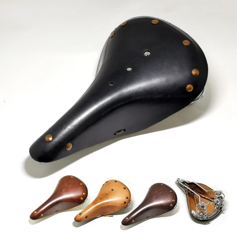 

G98 Retro Vintage Bicycle Saddle Pure Cowhide Handmade Sport Cycling Bike Seat Various Styles Are Available