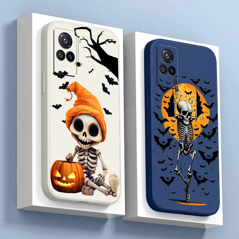 Чехол для телефона с тыквой и черепом на Хэллоуин VIVO Y91 Y85 Y83 Y79 Y77 Y76S Y75 Y73 Y73S Y72 Y70S Y67