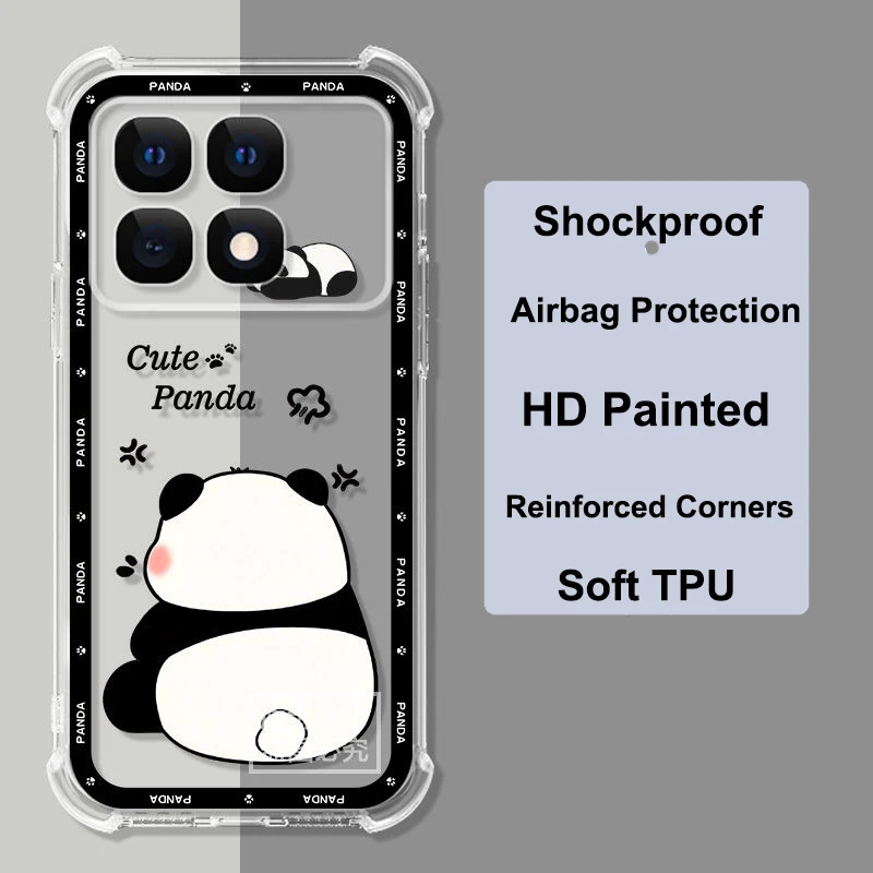 Для Redmi K70 Ultra чехол Poco F6 F5 X6 X5 Pro прозрачная подушка безопасности Силиконовый ТПУ