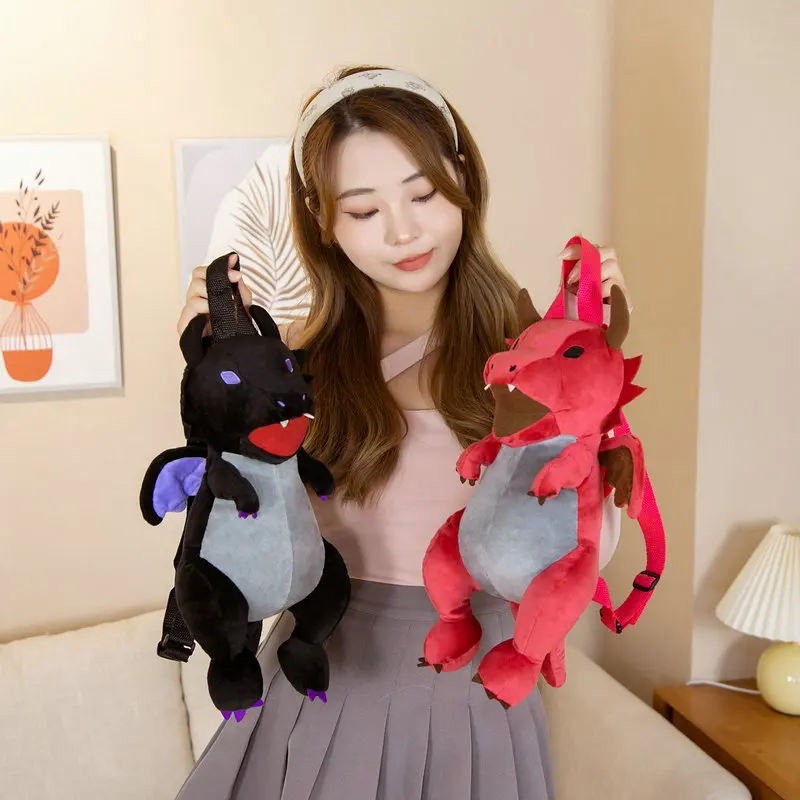 

40cm Evil Dragon Plush Bag Soft Kids Toys Flying Dragon CuteStuffed Animal Plushies Doll for Child Halloween Xmas Decor Backpack