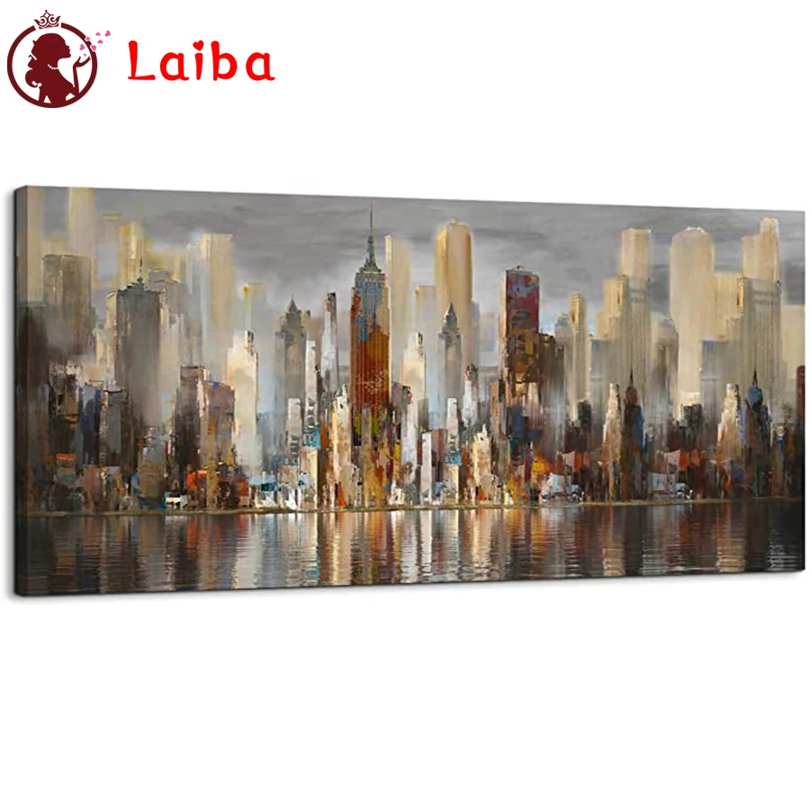Алмазная живопись сделай сам абстрактная городская архитектура пейзаж полная