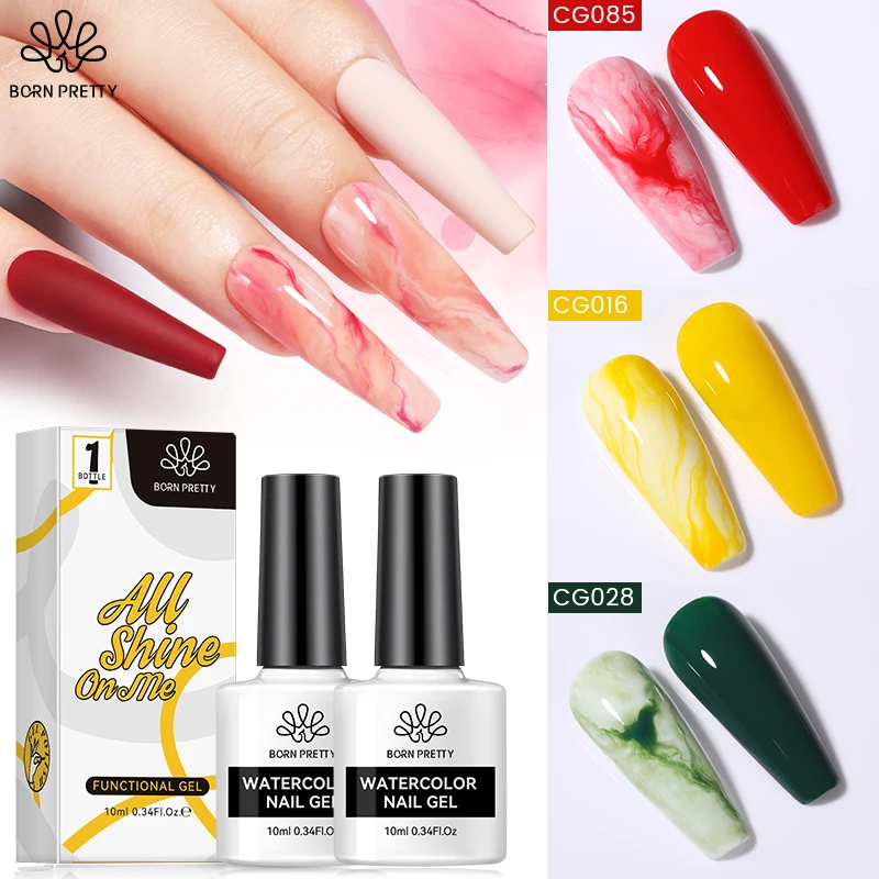 

BORN PRETTY 10ml Clear Watercolor Gel Nail Polish Blossoming Nail Art Design Transparent Gradient Effect Soak Off UV LED Varnish