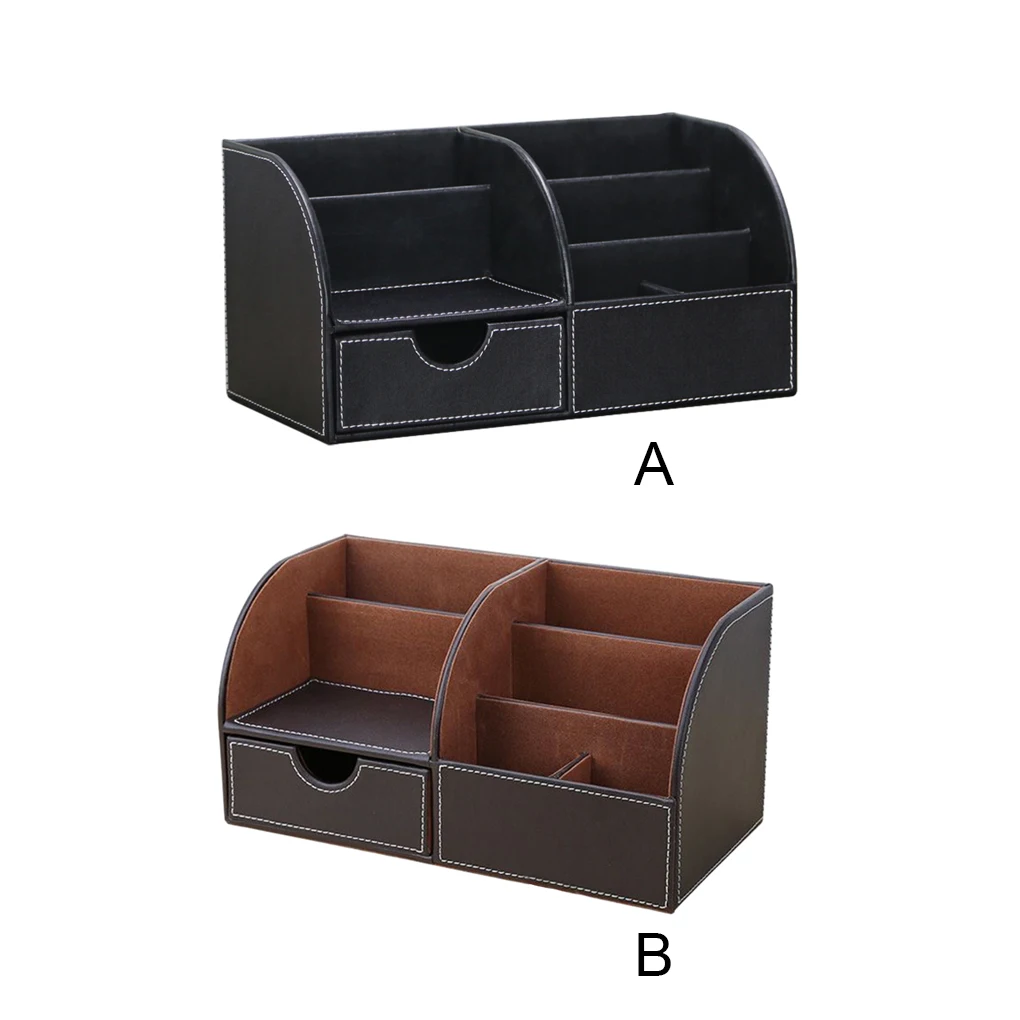 

Кожаный Настольный органайзер, держатель для ручек, ящик, модная коробка для хранения, офисный