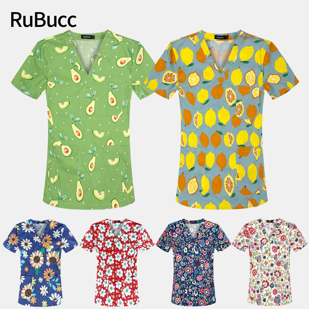 

High Quality Medical Work Tops Surgery Clothes Cotton Dentist Scrubs Tops Breathable Beauty Salon Uniform Doctor Nurse Workwear
