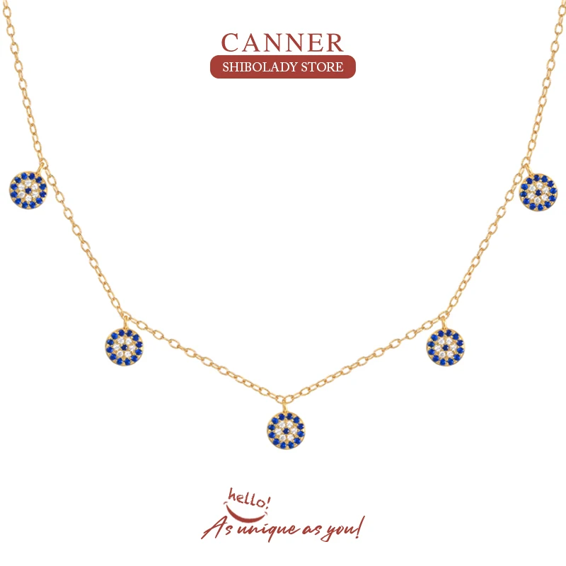 

CANNER 925 Sterling Silver Necklace For Women Color Cross Necklace Charms Chains Fine Jewelry Choker Bijoux Femme 2021 Trend