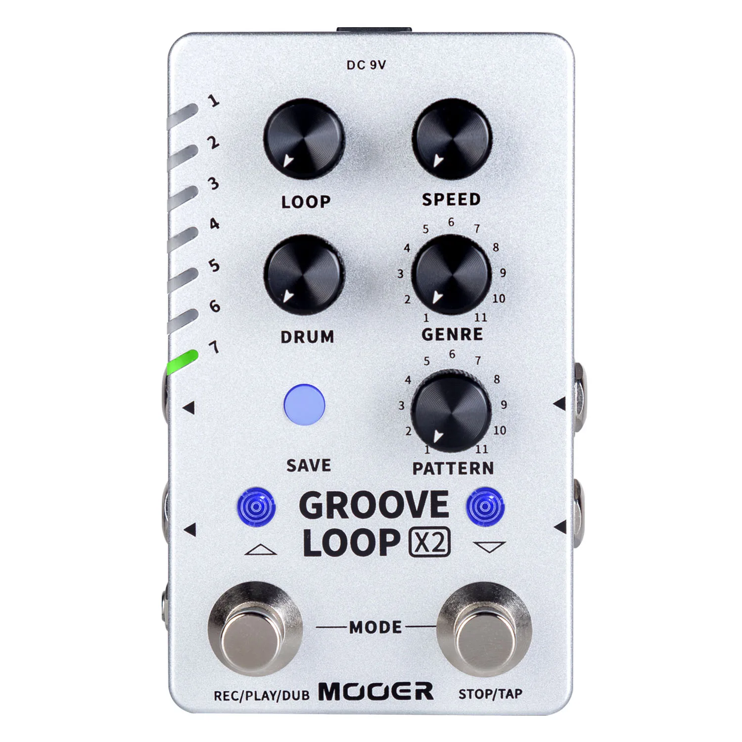 Mooer Groove Loop X2 Гитара педаль петлителя Stereo Mono Looper 140 минут петли 121 барабанные