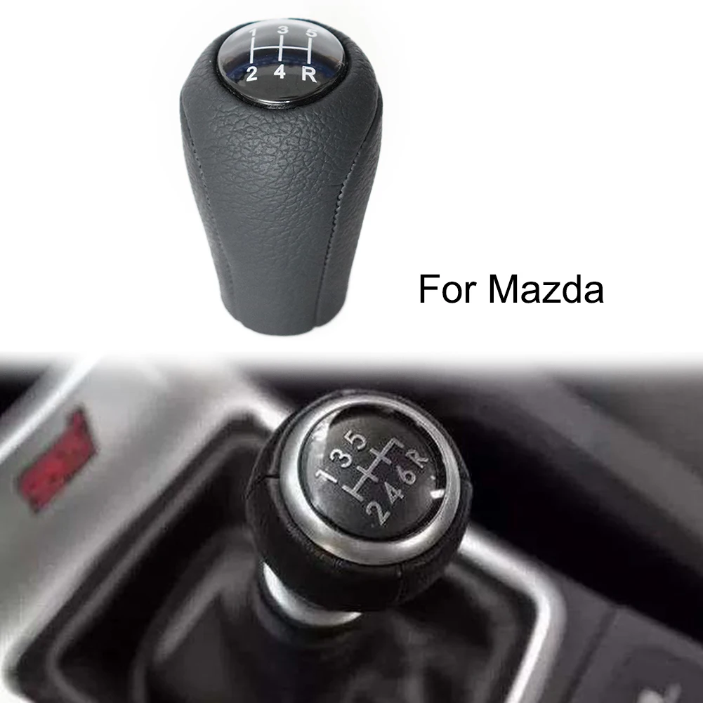 

Искусственная кожа + ABS пластик, черный, 6-Скоростной передний интерьер, для MAZDA ручка переключения рулевого механизма автомобиля NC III 2005-2014