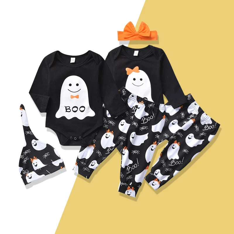 

Fall Boutique Kid 2022 Halloween New Born Baby Pajamas Set From 0 To 3 Months Costume Luxury Clothes Girl Boy With Free Shipping