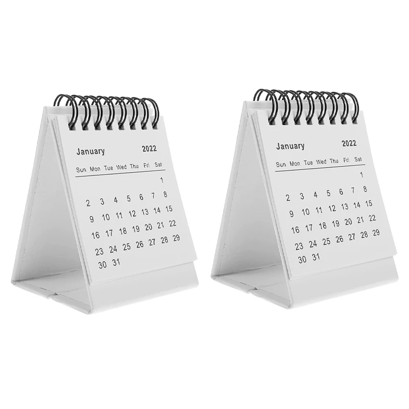 

2X 2022 Desktop Calendar Stand Up Calendars Schedule 2022 Desk Calendar For Office Table Desk Decoration White