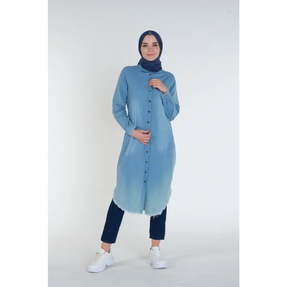 

Длинные джинсы с бахромой и пуговицами Dorlie Hijab Tunik