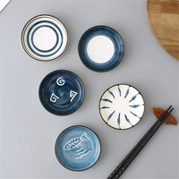 1pc kitchen mini ceramic dish soy sauce oil vinegar butter dipping bowls hand painted appetizer plates snack tray