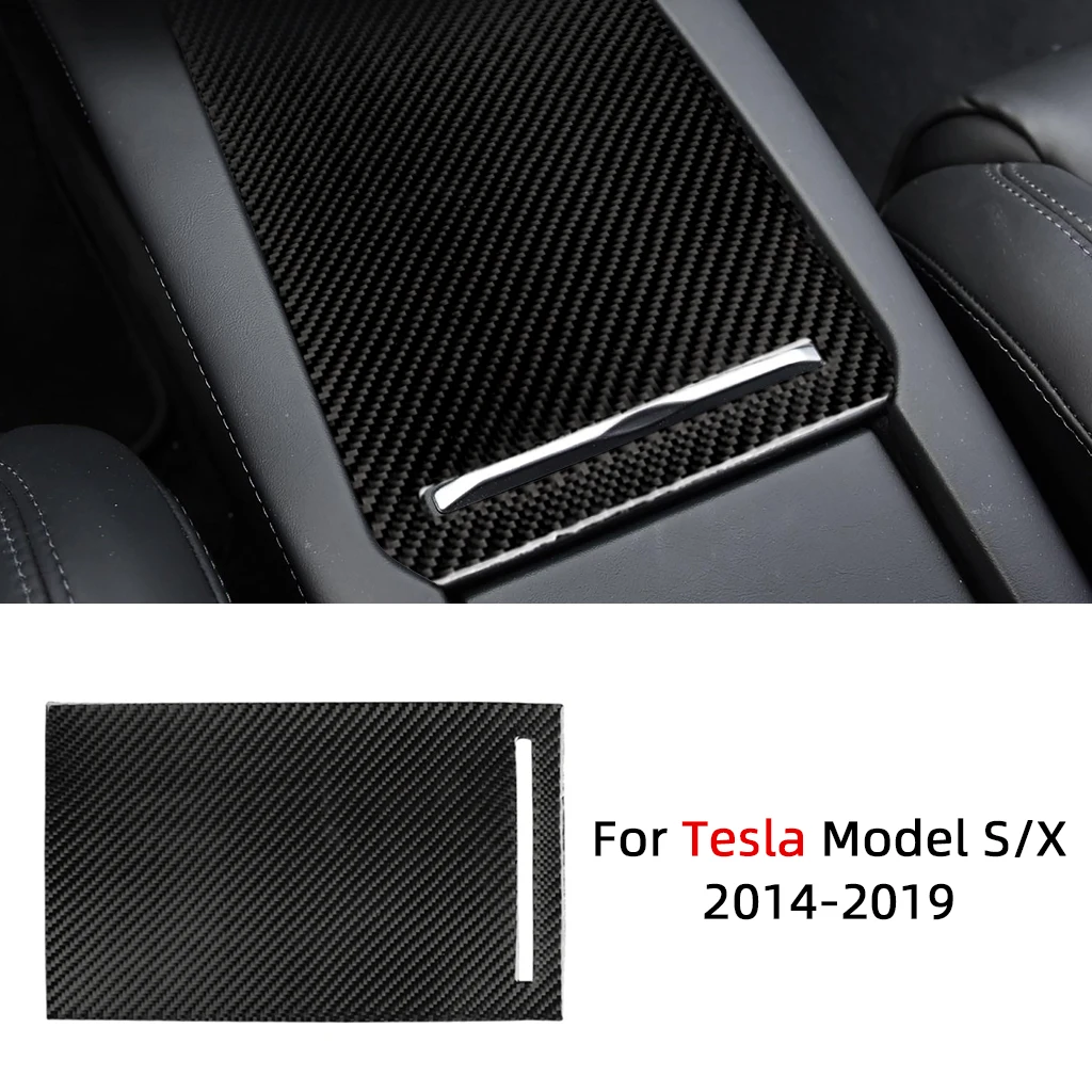 

Carbon Fiber Car Center Console Storage Box Panel Decoration For Tesla Model S Cover Trim Car Accessories