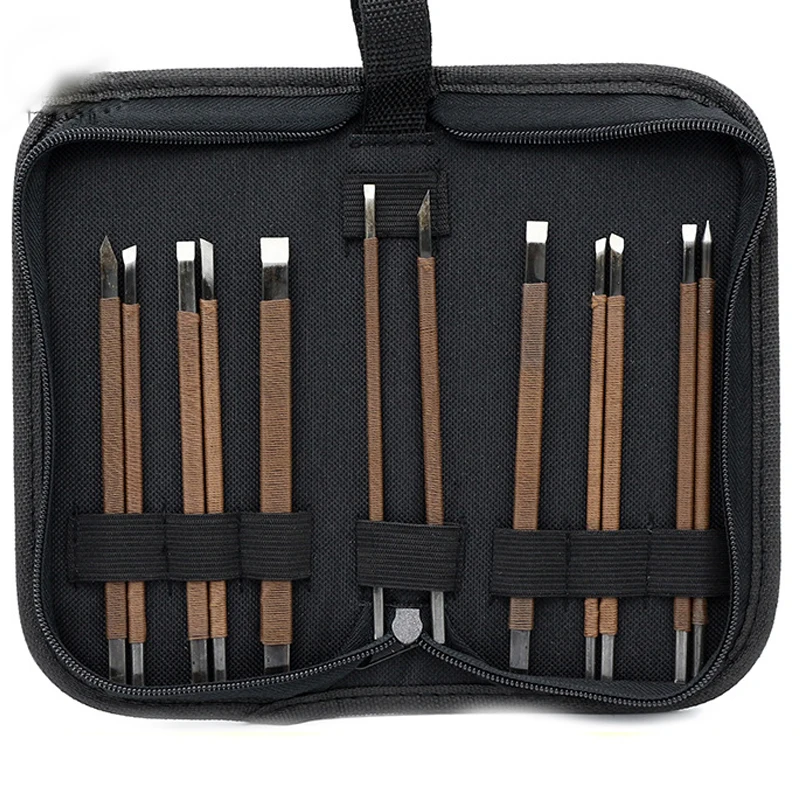 

12 шт./компл. камень инструмент для резьбы, набор нож многофункциональный марганцевая сталь деревообрабатывающий нож Ручные инструменты для...