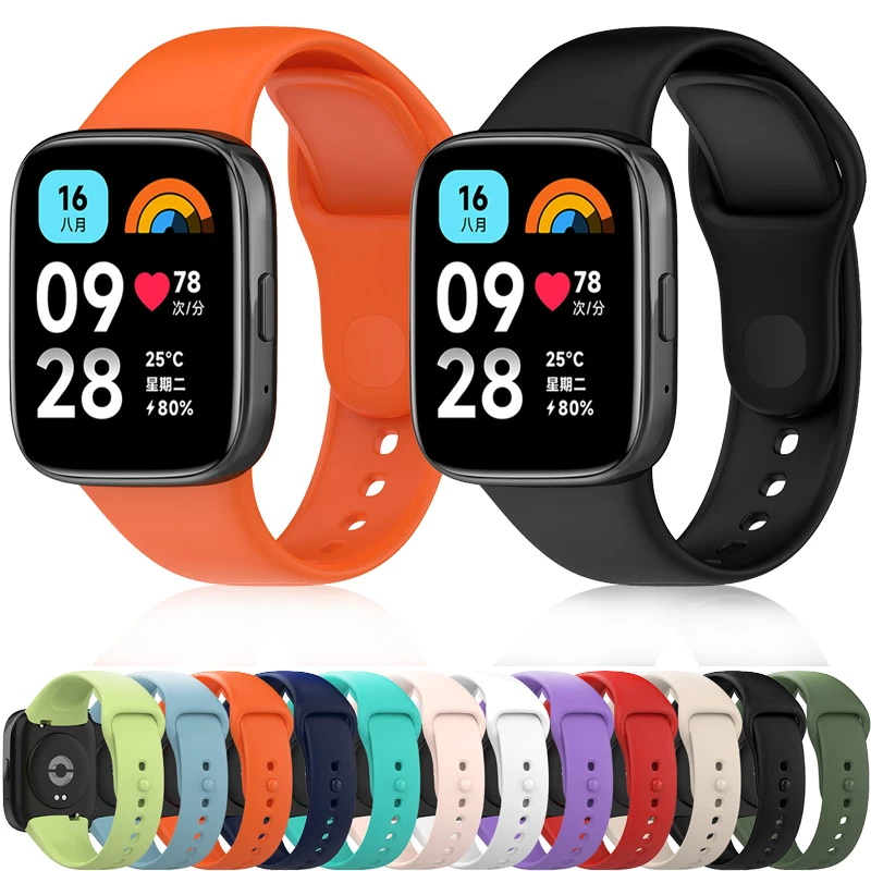 

Силиконовый ремешок для Xiaomi Redmi Watch 3, мягкий сменный Спортивный Браслет, ремешок для смарт-часов Redmi Watch 3 Active