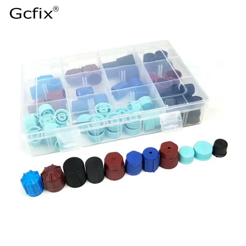 77pcs A/C R134a R12 Air Conditioning Valve Core Cap Service Port Fitting Seat for Bmw VW Benz Jetta Buick Car Auto AC pipe - купить по