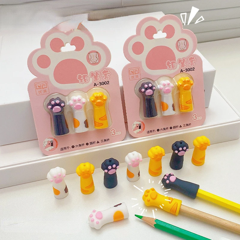 Cap Silicone Touch Pen Cover Kawaii Pencil Extender Stationery Kids Gifts School Office Supplies