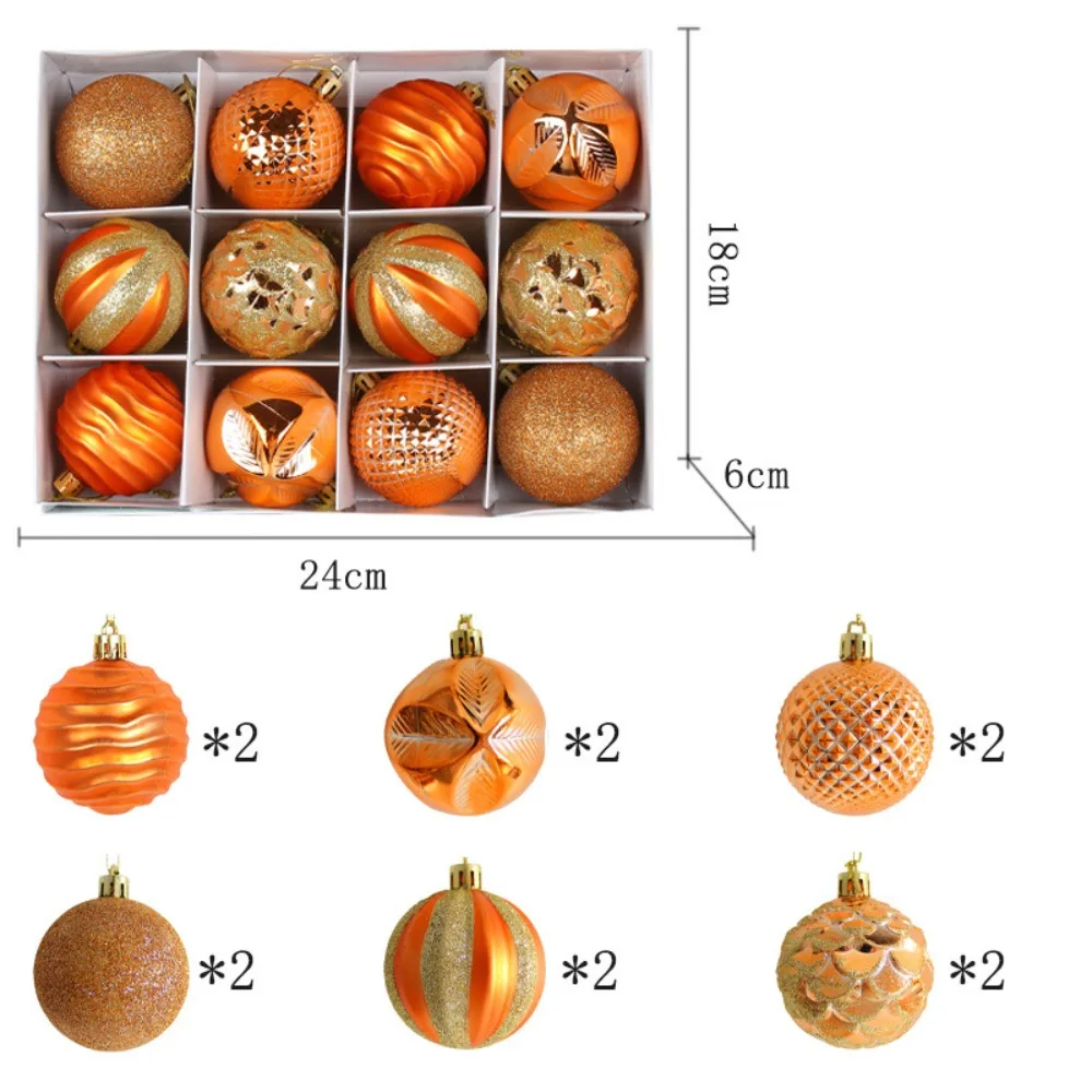 

Набор пластиковых елочных шаров 12 шт., 6 см, 6 цветов
