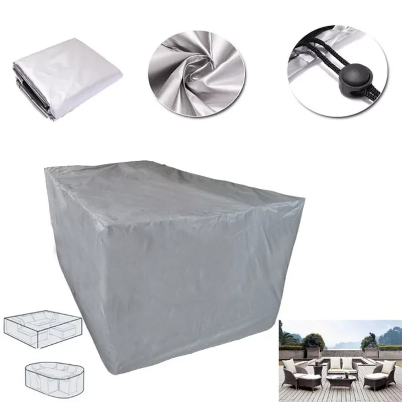 

New 8 Sizes Silver Waterproof Outdoor Patio Garden Furniture Covers Rain Snow Chair covers for Sofa Table Chair Dust Proof Cover