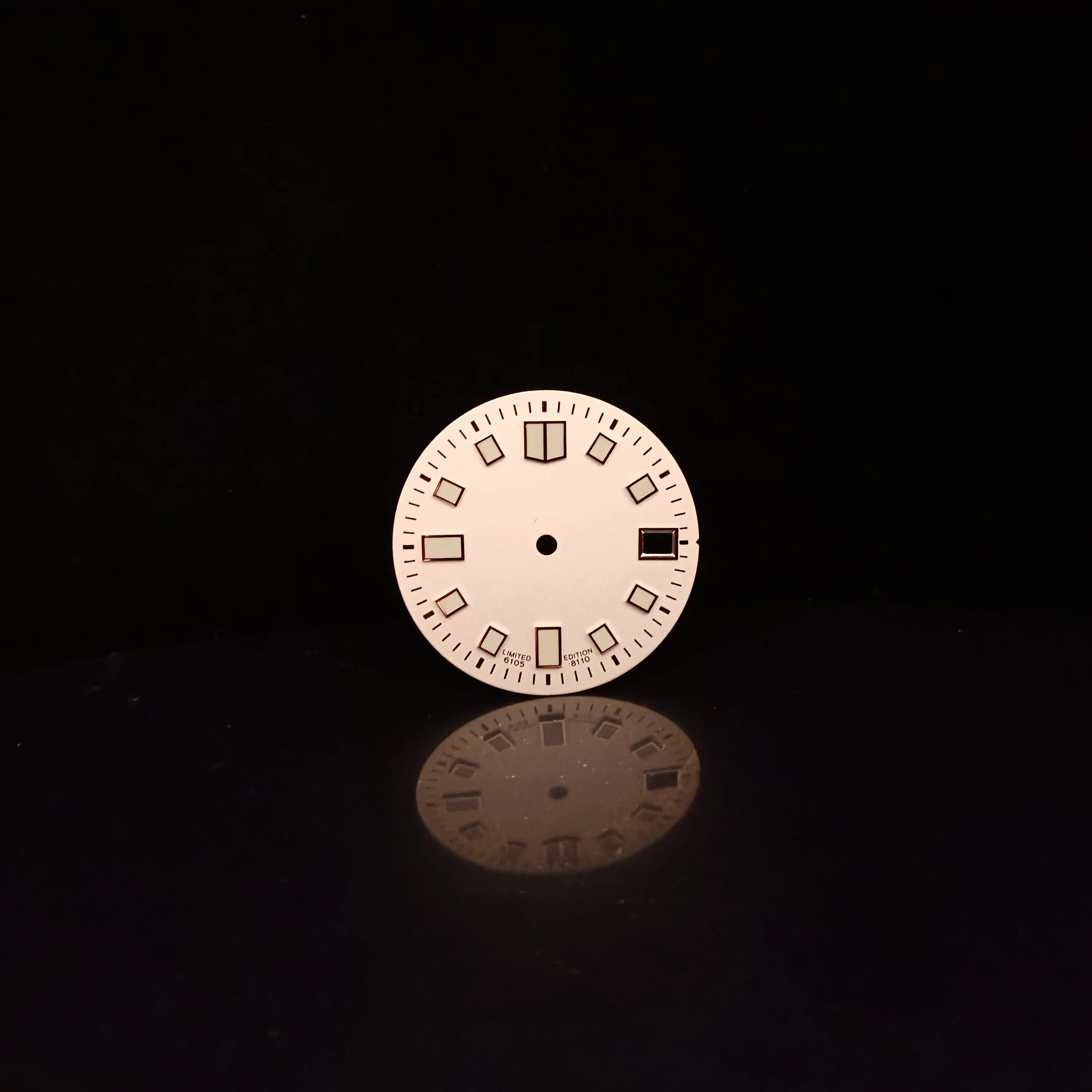 Mod White 28.5mm C3 luminous SKX6105 Tuna 007 Turtle Watch Dial Fit For NH35/36 7s26 4r35 Automatic Movement