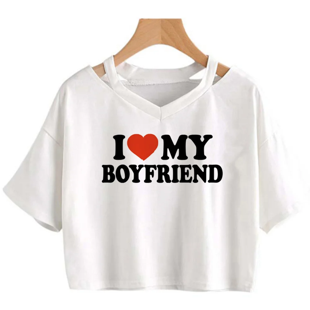 

Женский винтажный Топ в стиле хиппи, с надписью «I Love My Boy»