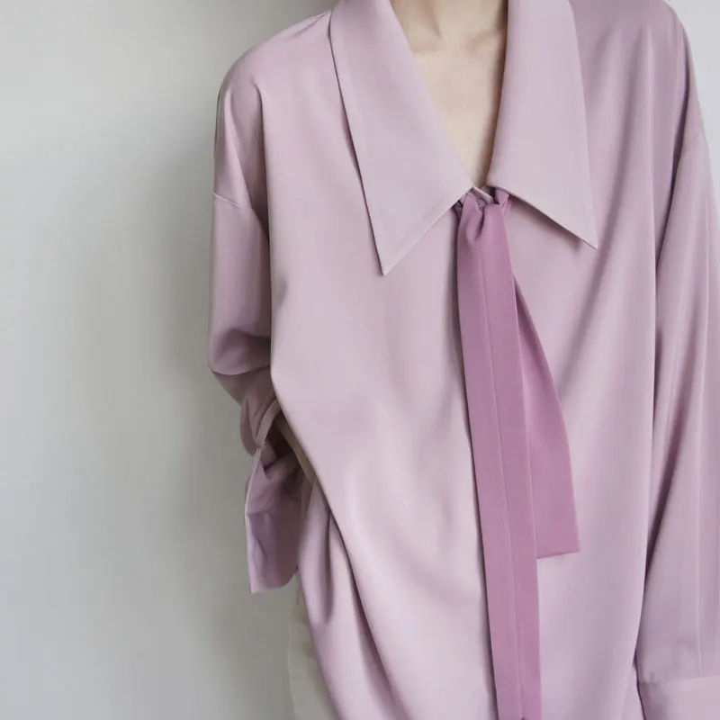 

2022 женские весенние блузки с v-образным вырезом и длинным рукавом, Женские топы и блузки, модные женские фиолетовые рубашки, Blusas Roupa Feminina