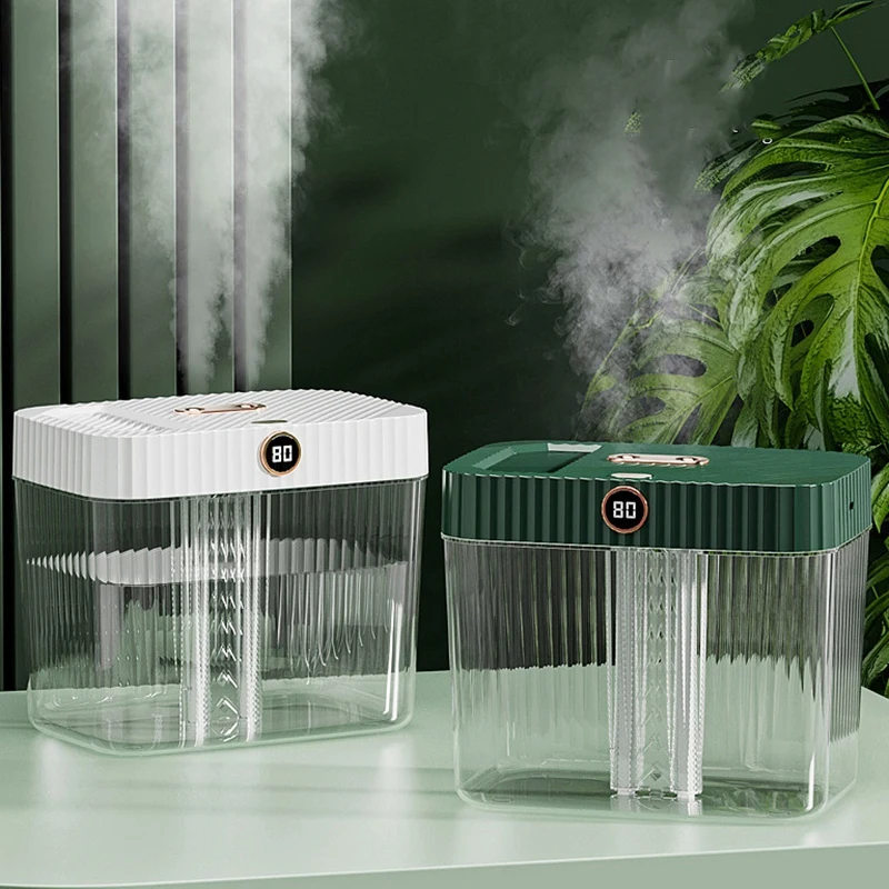 

5L Double Nozzle Air Humidifier With LCD Humidity Display Larges Capacity Essential Oil Diffuser For Home Bedroom