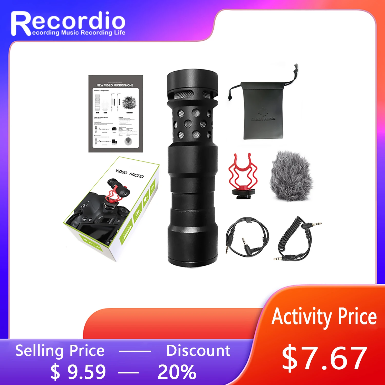 

GAM-MG1 New Professional Shotgun Video Wired DSLR Camera Microphone For Interview Mobile Phone