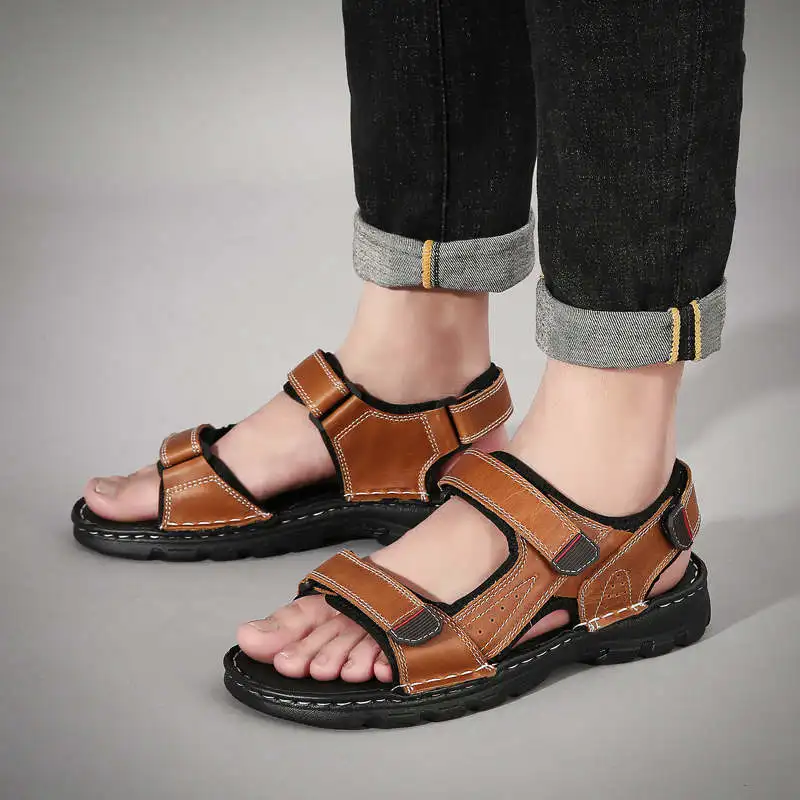 

Сандалии на низкой платформе для мальчиков, босоножки с резиновой подошвой, модные шлепанцы, не кожа, повседневная теннисная обувь, хит прод...