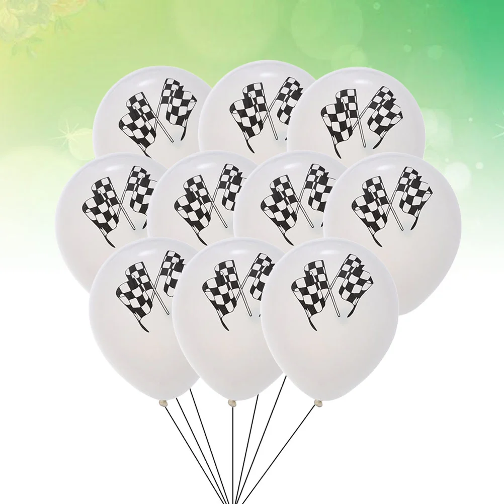 

20 Pcs Checkered Flag Balloons Party Balloons Party Photo Backdrop Balloons for Racing Party