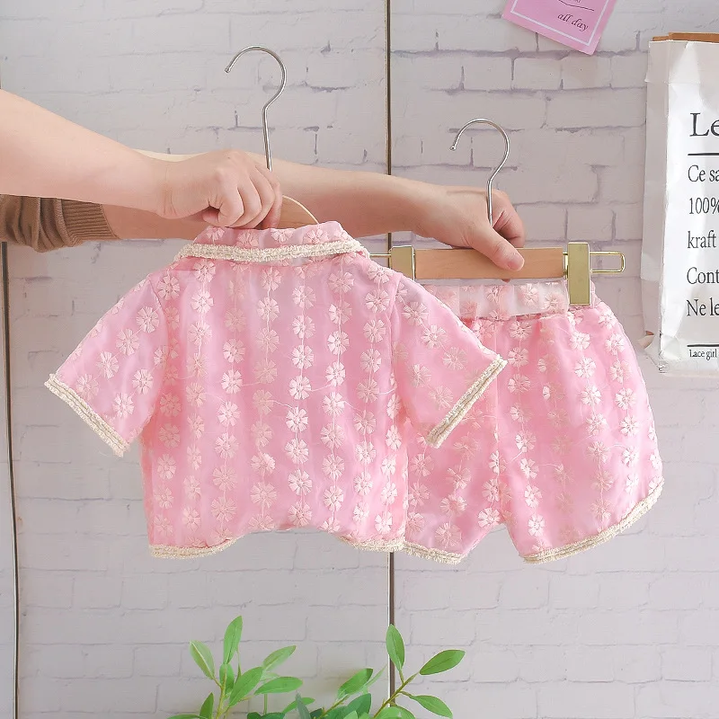 Girls 1 To 6 Years Clothing Sets Summer Children Fashion Sleeveless Shirts Shorts 2pcs Tracksuits For Baby Kids Party Suits 2022