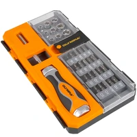 33 pcs precision ratchet screwdriver bit set handle rotatable ratchet screwdriver set household tool kits with extension rod
