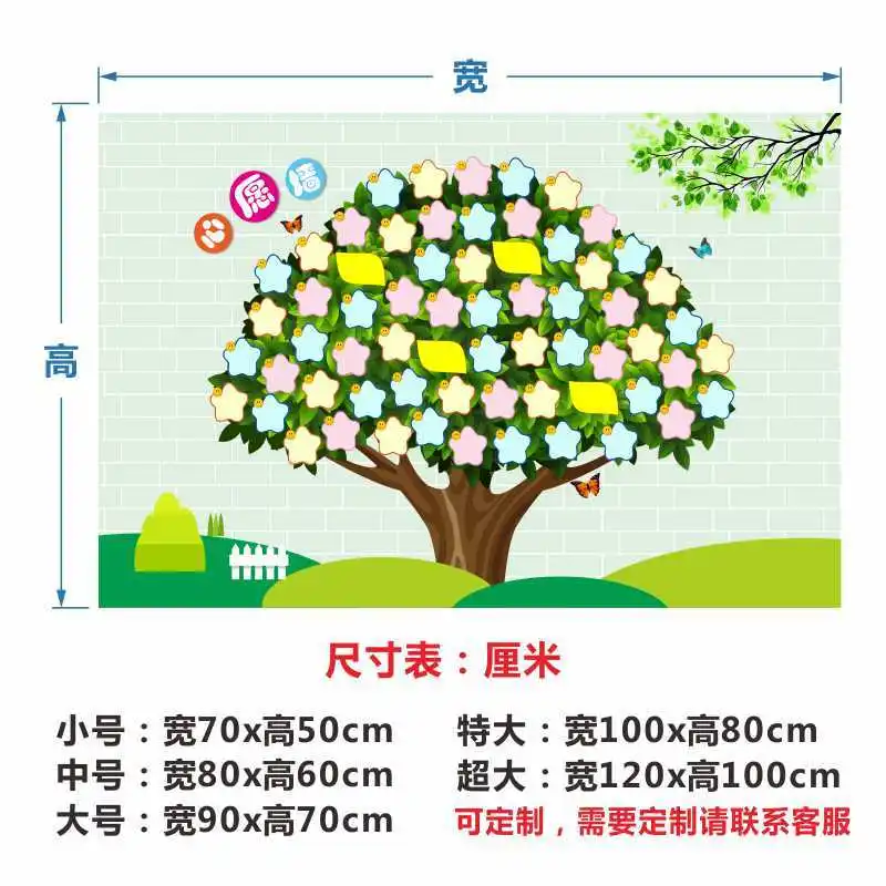 【Наклейка на стену Wish Tree】Wish Wall для начальной школы украшение классной комнаты