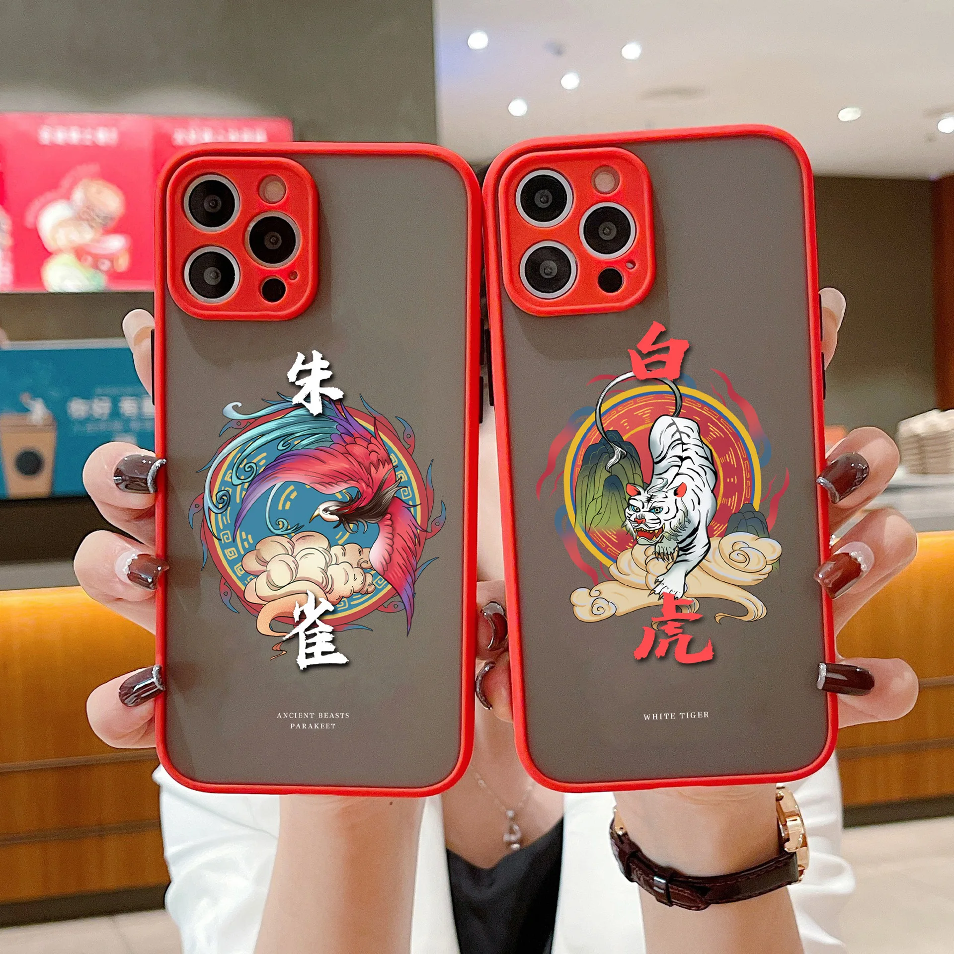 Чехол для телефона с изображением китайских мифических животных и дракона на