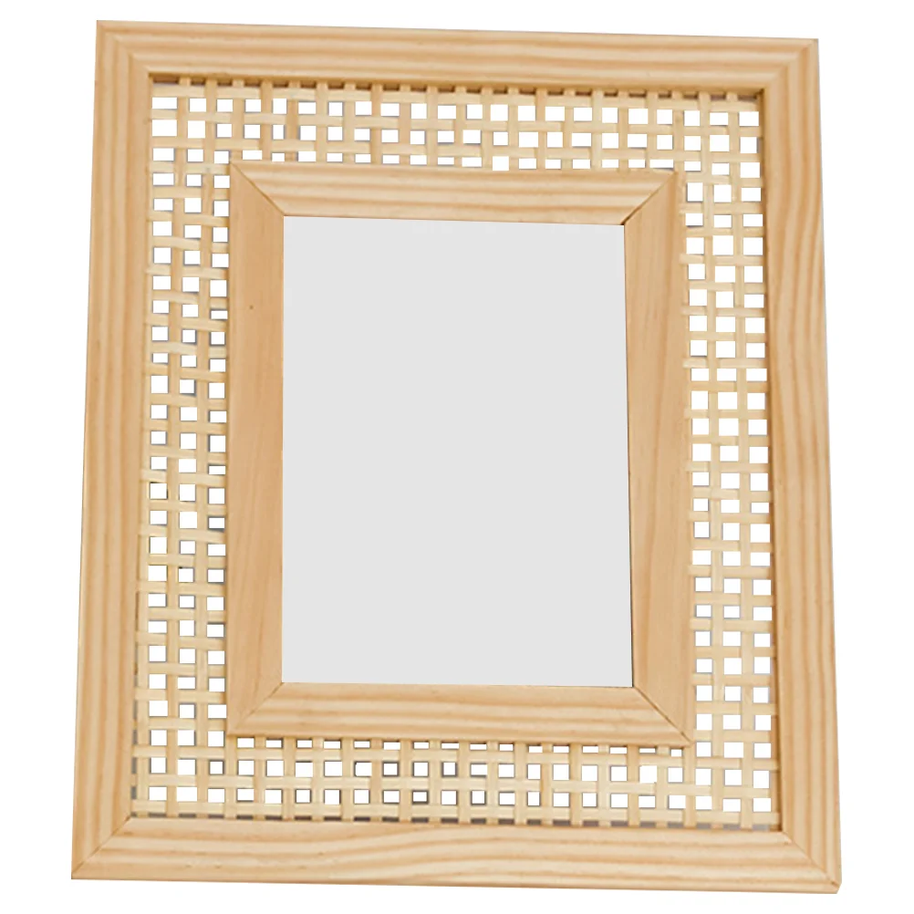 

Office Desk Decorations Woven Picture Frame Holder Wall Bohemia 28x23cm Photo Frames Home Solid Wood Hanging Artwork Baby