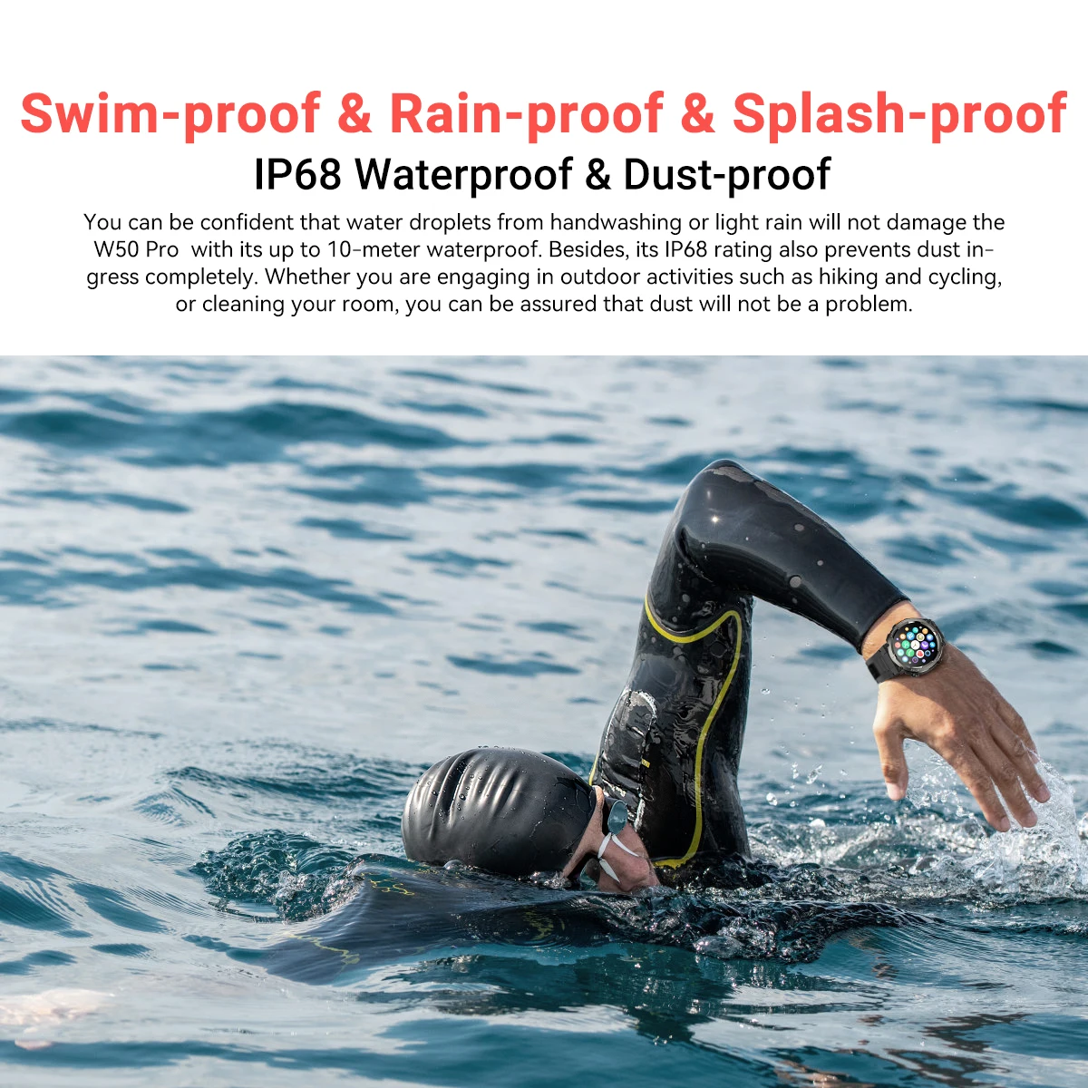 Умные часы Blackview W50 Pro с 1 45-дюймовым дисплеем IP68 Bluetooth-фонарик для вызова