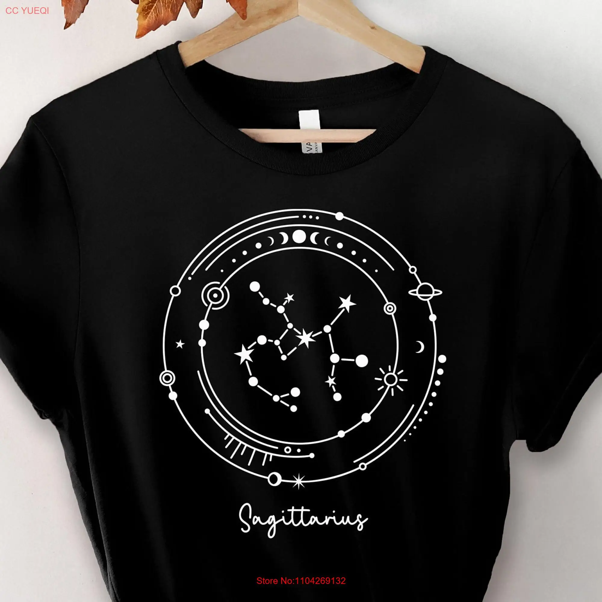 Футболка Стрелец Зодиак Арт на день рождения с длинными или короткими рукавами