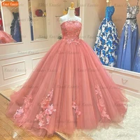 elegant pink wedding dresses lace up appliqued robe de mari%c3%a9e princesse real photos ball gown bridal dress customized trouwjurk