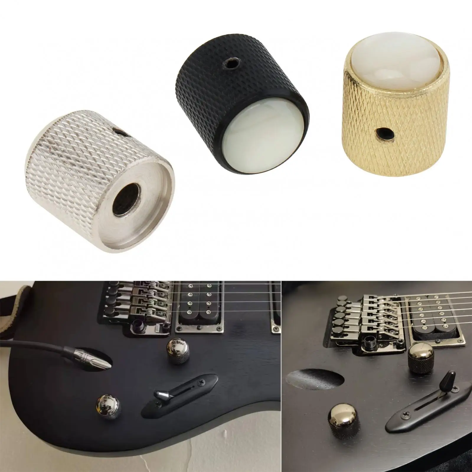 

Металлические куполообразные БЕЛЫЕ РАКУШКИ, верхняя ручка регулировки громкости для электрической гитары/басов с искусственной кожей, кнопка регулировки громкости