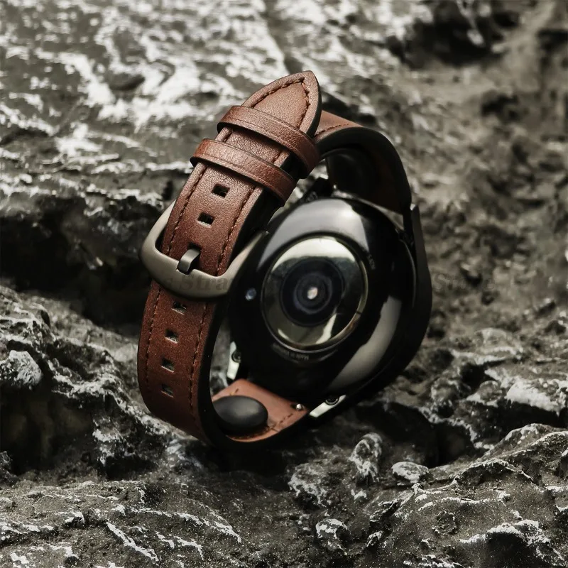 Кожаный ремешок 20 мм 22 мм для Samsung Galaxy Watch 7 6 5 4 40 мм 44 мм GearS3 Band Винтажный коричневый браслет для Huawei Watch GT5GT43 (art.: 3920cbdf21769) - 3920cbdf21769