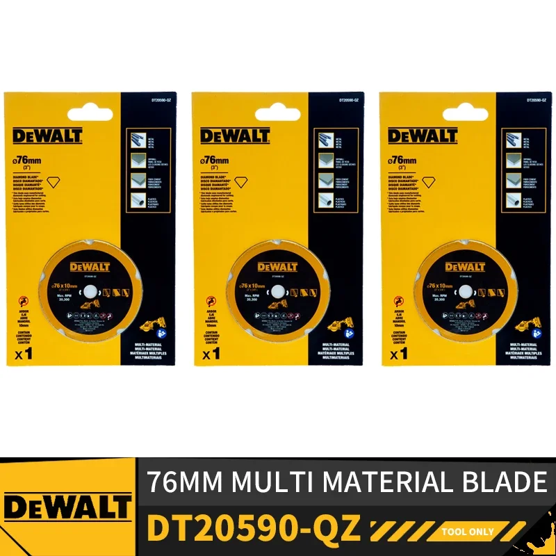 

Лезвие из нескольких материалов DEWALT DT20590 76 мм, Алмазное лезвие DT20591 76 мм, Алмазное лезвие DT20592 76 мм, стальное режущее лезвие 3PK для DCS438