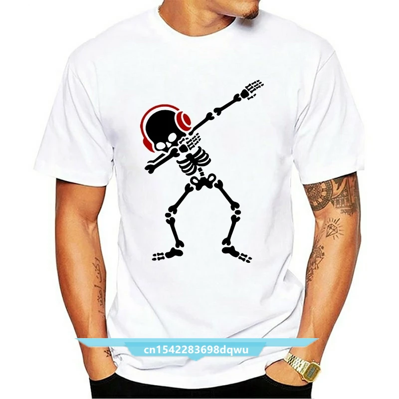 

Funny Skelton Dab Dabben Headphones Music heavy death metal rock N roll hardstyle black Skull T Shirts Kids T-Shirt Punk Shirts