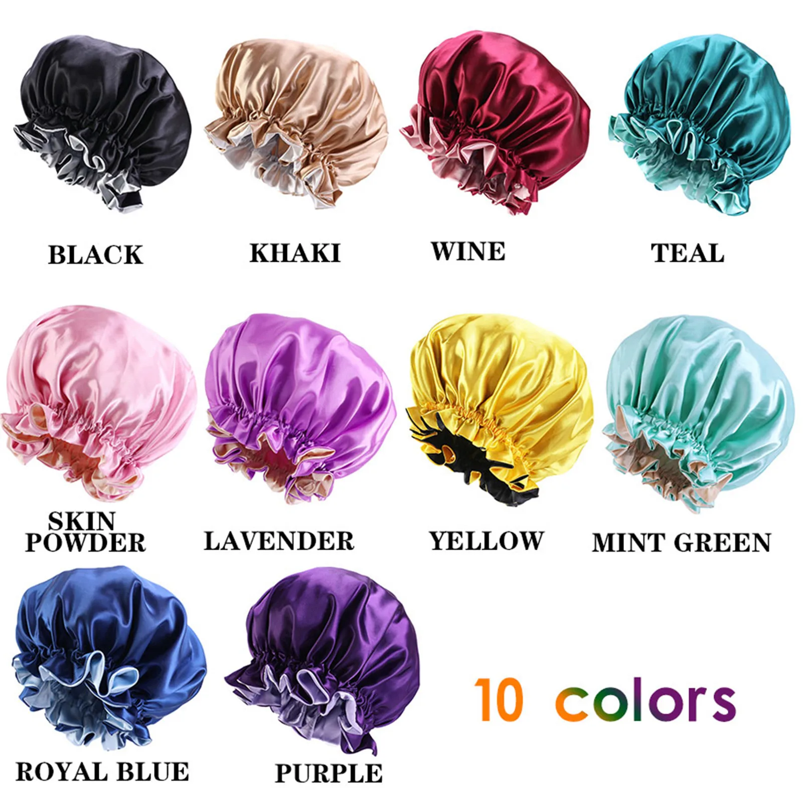 

Шапочка для сна для вьющихся волос, шапочка для ночного сна, двухслойная мягкая кружевная блестящая для вьющихся натуральных длинных