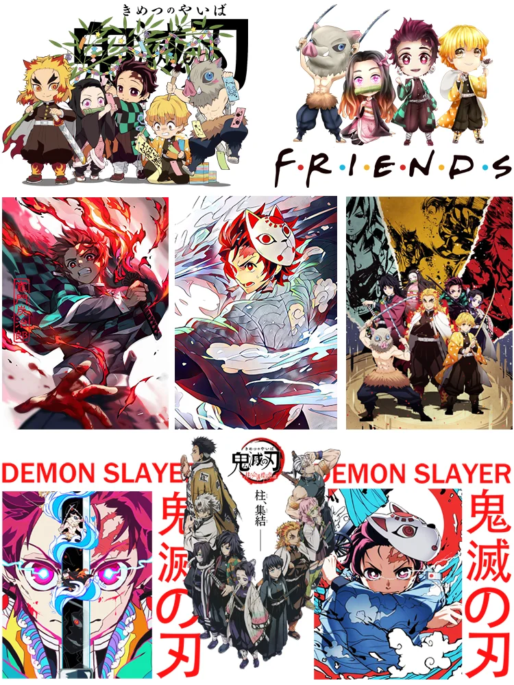 

Бесплатная доставка, аниме наклейки на одежду, рассекающий демонов, Kamado Tanjirou, нашивки «сделай сам» для детей, полосатая аппликация