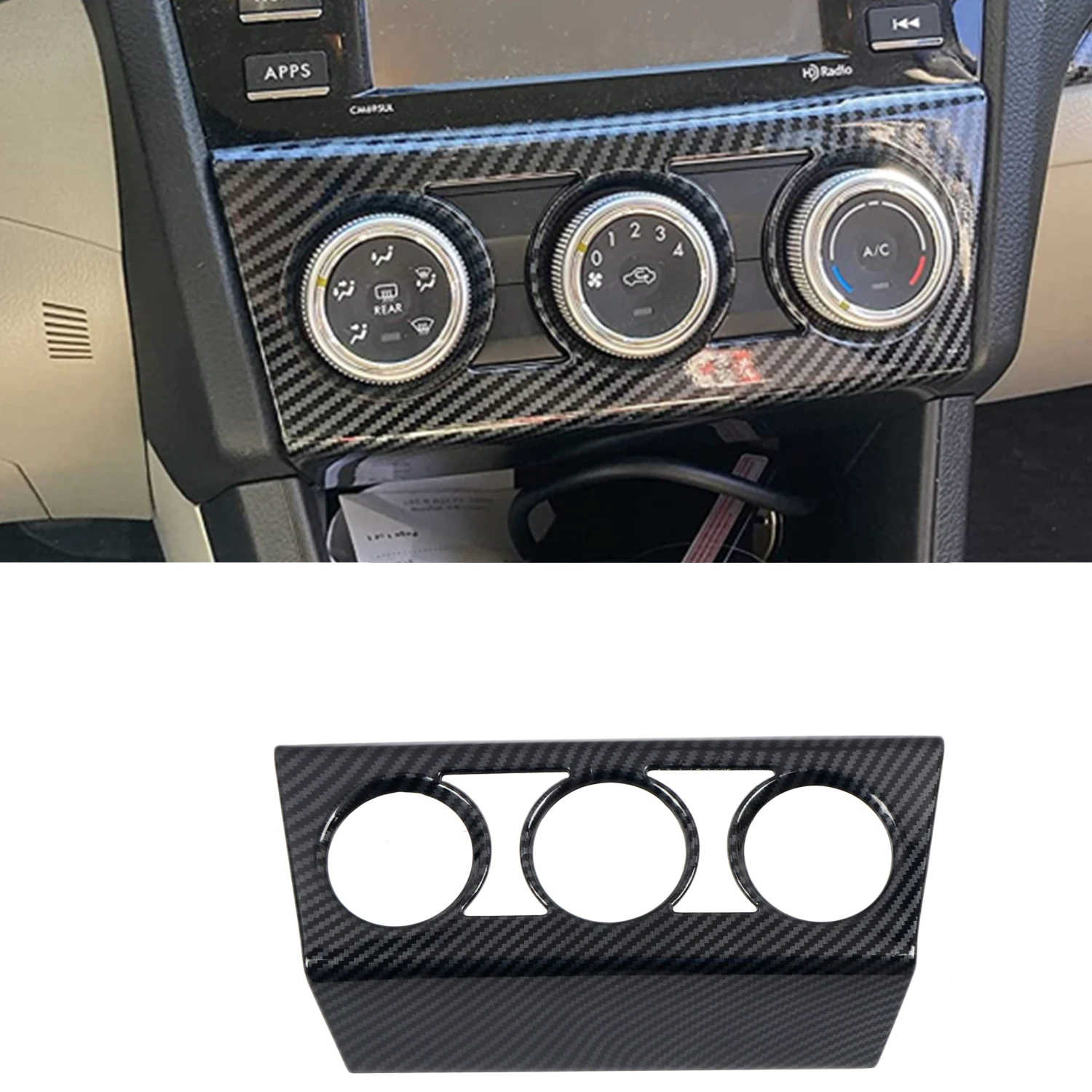 

Car Accessories for Subaru WRX STi 2016 2017 2018 2019 2020 Carbon Fiber Printed Interior Air Condition Knob Cover Trim 1pcs