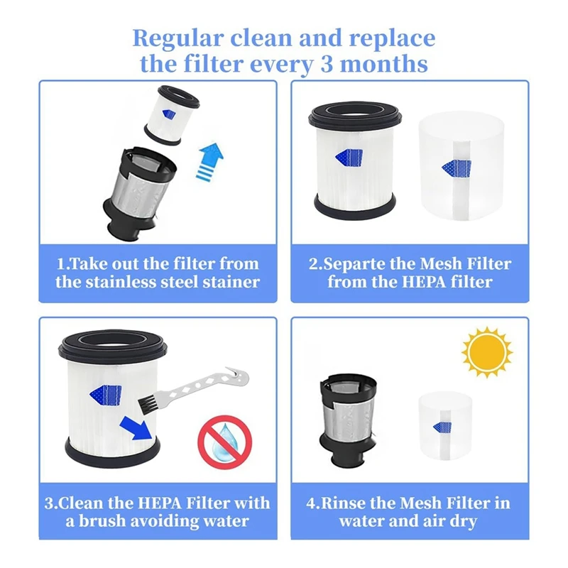 Комплект из 4 сменных фильтров Hepa для беспроводного пылесоса Inse S6t S6p Pro N5s с