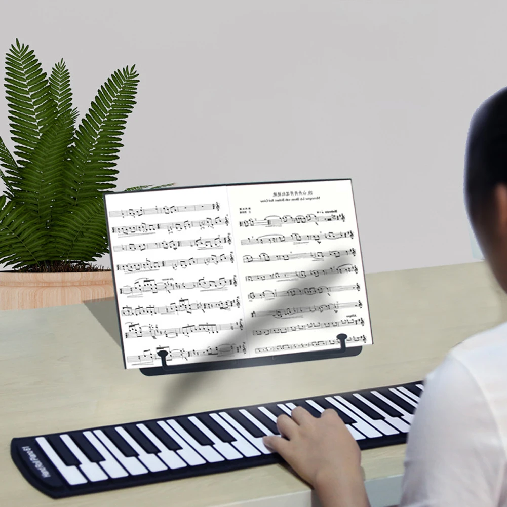 

Portable Tabletop Music Stand Sheet Book Holder Black For Tablet Reading Piano Folding Holder Multi-functional Desktop Stand