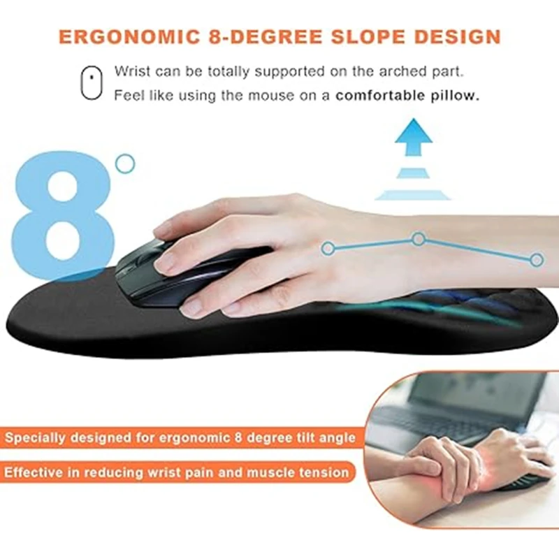 Коврик Для Игровой Мыши С Защитой Запястья Нескользящий Одноцветный Настольный