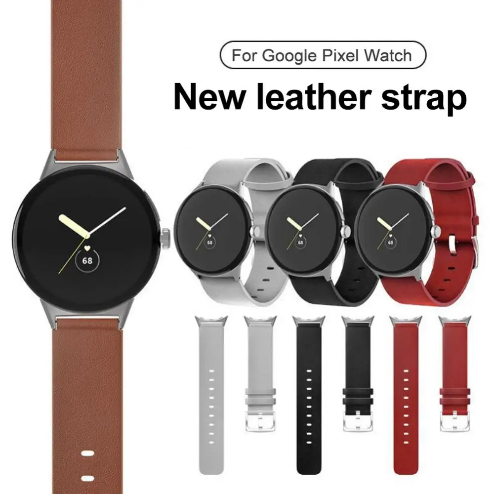 

Watch Accessories Replacement Watchbelts Soft Matte Leather Watch Band Hook Buckle Leather Watch Bracelets For Google Pixel