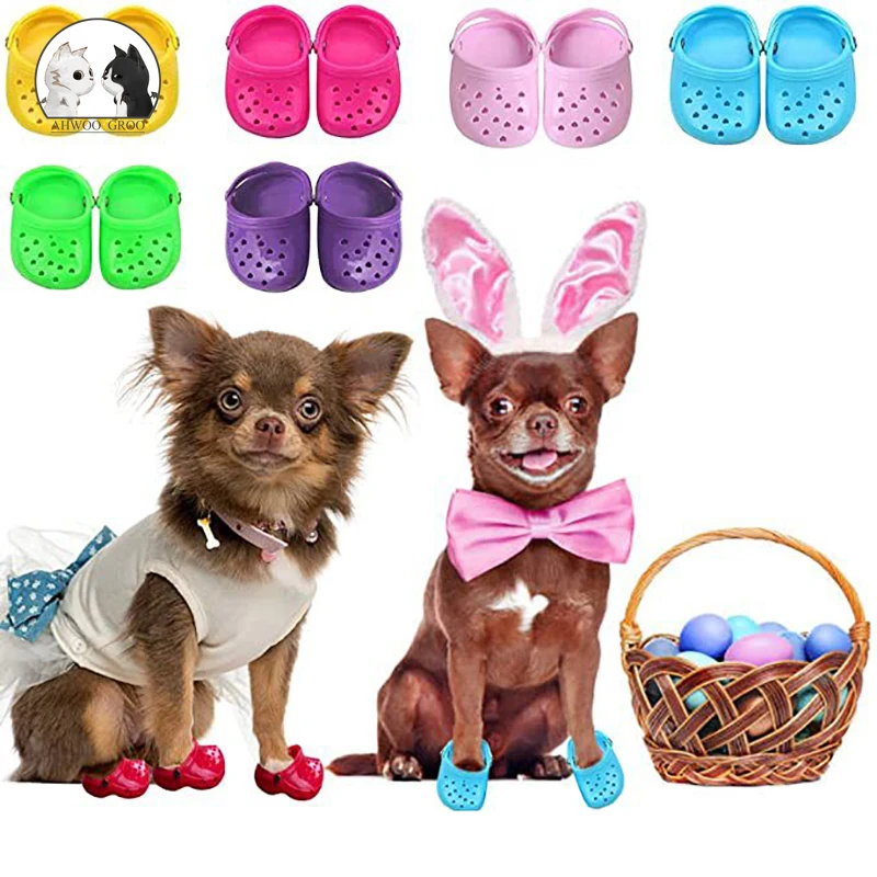 

Rainy Antiskid Dog Shoes for Small Dogs Pet Protection Dog Rain Boots Soft-soled Pet Cat Shoes Soft Hole Hole Shoe Pet Supplies